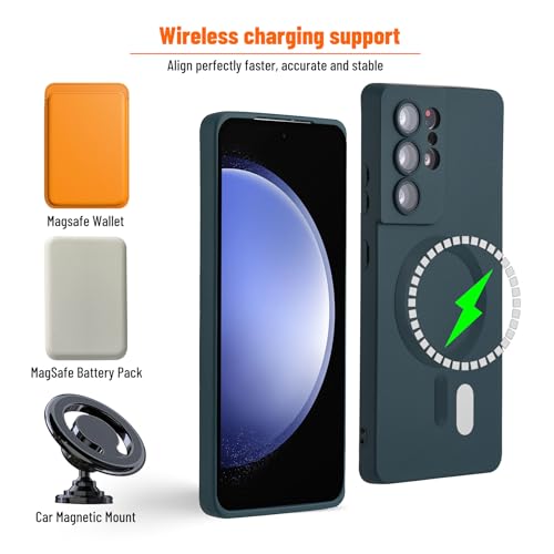 Image of Magnetic for Samsung Galaxy S20 FE Case,Soft Silicone Samsung Galaxy S20 FE Phone Case with Camera Protection,Slim Fit Anti-Scratch Samsung S20 FE Case Cover Compatible with MagSafe,Green