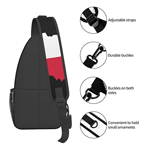 Mochila Bandolera Unisex Negra Estilo Polonia 2018 miniatura 6
