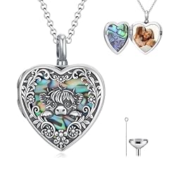 Abalone Highland Cow Urn Locket