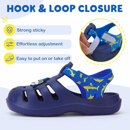 Image of FUNCOO PLUS Boys Girls Sandals Toddler Lightweight EVA Water Shoes Kids Closed Toe Fisherman Sandals Summer Beach Sports Shoes Outdoor