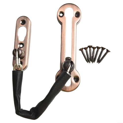 Gdfnmogo Serratura a catena in acciaio inossidabile con sicurezza antifurto per uso domestico e hotel, compatibile con la maggior parte delle porte standard (bronzo rosso)