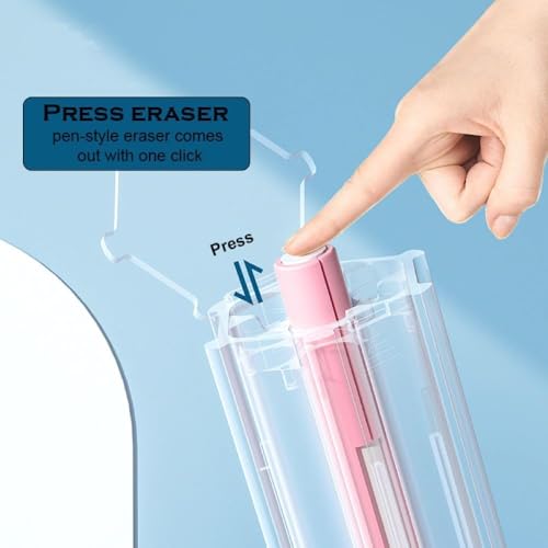 Image of Pencil Case /Stationery Box,1 Set Portable Pen Box with 6 Pencils 1 Eraser 1 Ruler 1 Sharpener Hexagon Multi-Functional Children Pencil Holder Case Container[Multicolor] (9 in1 Pencil case)