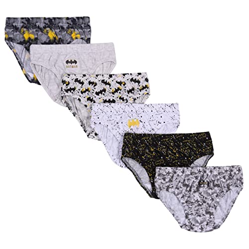 6X Calzoncillos Ropa Interior niños Juvenil Grises y Blancos para niños, Oeko-Tex Batman 3-4 años