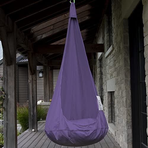 Image of Vivere Cacoon Saucer for Kids - Durable Polyester Fabric, Anodized Aluminum Ring, Built-in Cushion, Easy Setup & Storage - Comfortable Hanging Pod for Children 10 & Under (Popsicle)