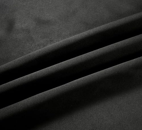 Image of LaVichitra 2 Pieces Solid Premium Blackout Curtains - Thermal Insulated, 3 Layered, 100% Opaque Window - 6 feet, Black