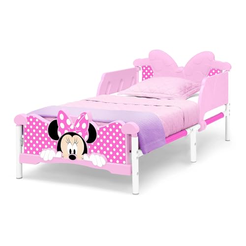 Image of Delta Children Toddler Bed Minnie Mouse 3D with Built-in Guardrails Kids