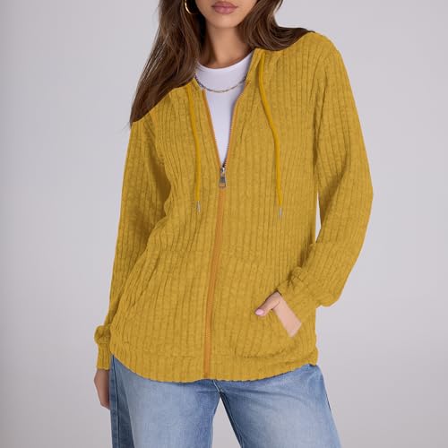 Image of Witsmile Zip Up Hoodie Women Oversized Sweatshirt Long Sleeve 2026 Fall Outfit Lightweight Jackets Workout Clothes