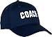 Coach | Navy Blue Coaching Baseball Hat, Men Women Team Cap-(Navy, HighHat)