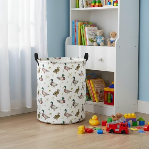 Image of Baby Laundry Hamper kids laundry Basket Waterproof Laundry Bag for Bedroom Clothes Organizer Room Decor(Duck)