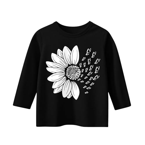 Kids Girls Tops Casual 3/4 Sleeve Shirts Crew Neck Loose Casual Blouses Floral Print Tshirts Summer Basic Tops2
