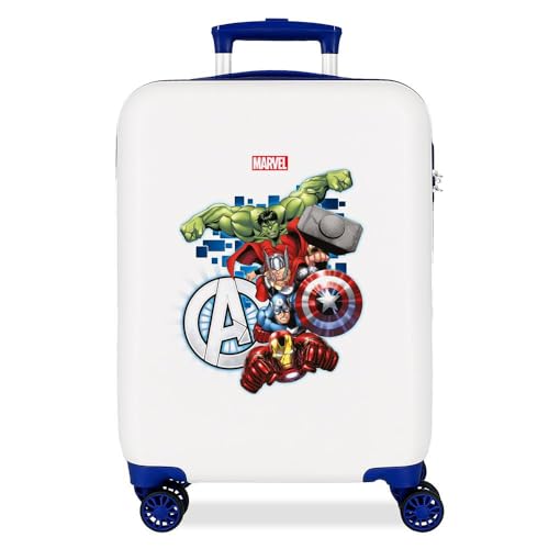 Valise de cabine Avengers Marvel blanche rigide de 55cm pour bagage à main enfant