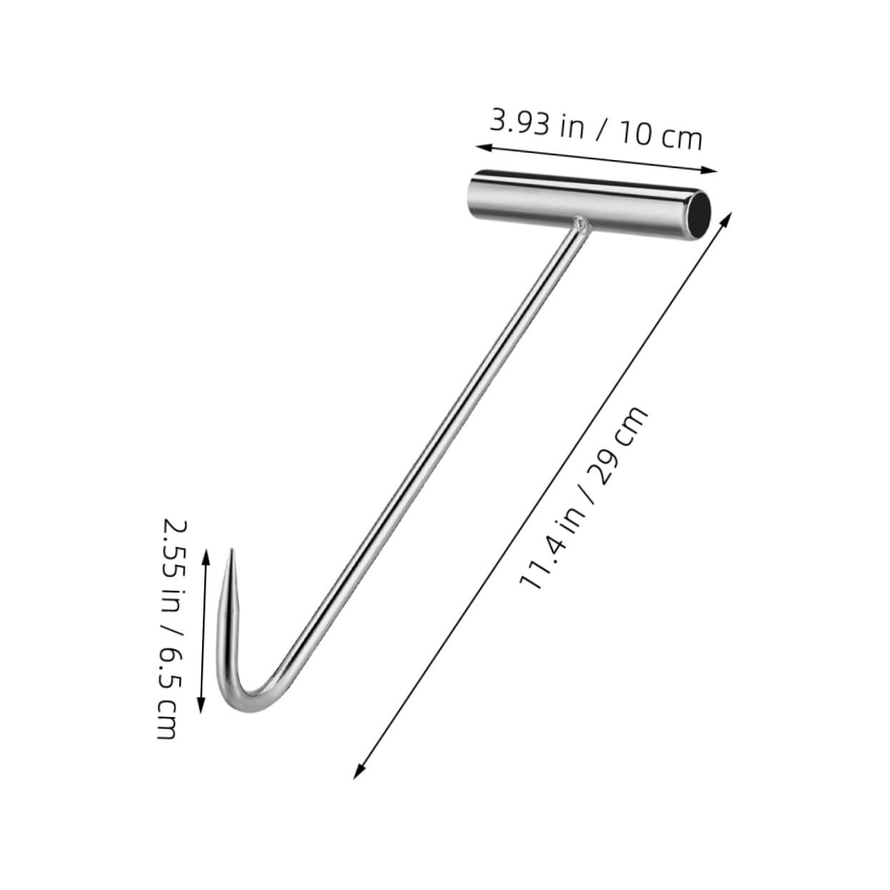 LIFKOME T- Metal Handheld Hook for Manhole Covers Lifting Tool for Rolling Doors Grate Lifter