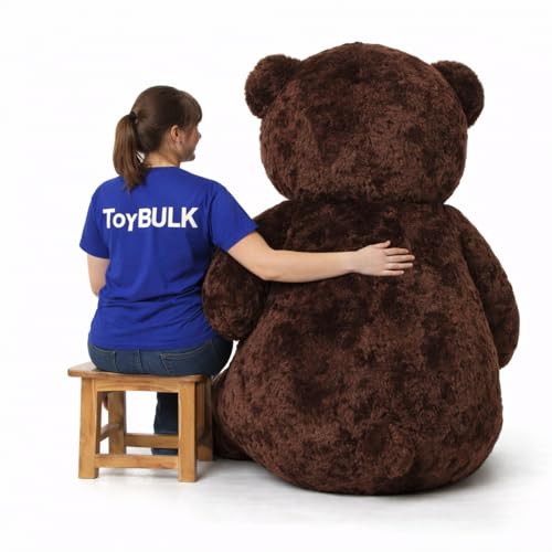 Image of 6 Feet Chocolate Teddy Bear - Big Soft Plush Toy Gift for Girlfriend, Wife, Husband, or Kids (6 Feet, Chocolate)