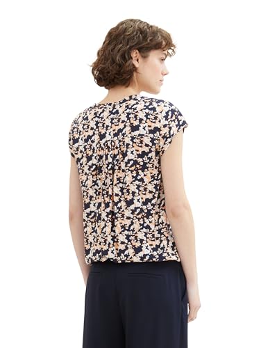 TOM TAILOR Damen Kurzarm-Bluse mit Muster , coral cut floral design, 34 – Ansicht 5