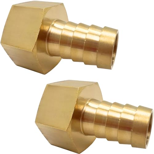 2PCS Brass Hose Fittings 3/4" NPT Female to 5/8" Barb Adapter for Air Fuel Oil Line by CX WONDERLAND