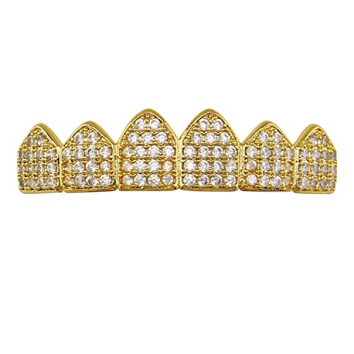 Tsanly Grillz Gold Plated Cubic Zirconia Diamond Grills For Your Teeth Iced Out Grillz For Men Mouth Grill With Extra Molding Bars Included Top Grillz For Men #TOP16