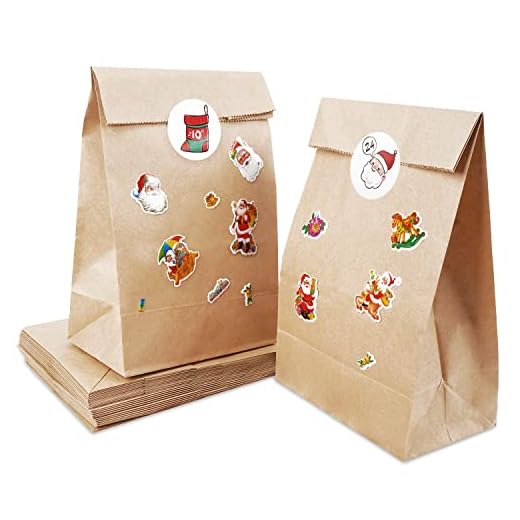 LOVEXIU Bolsas de Navidad Calendario de Adviento Navidad con Pegatinas Bolsa de Regalo Bolsa de Regalo Navidad DecoracióN NavideñA para El Hogar