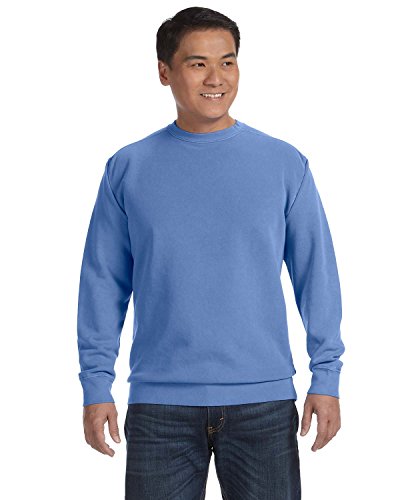 Comfort Colors Mens Crew Neck Fashion-sweatshirts, Flo Blue Pgmdye, Large US