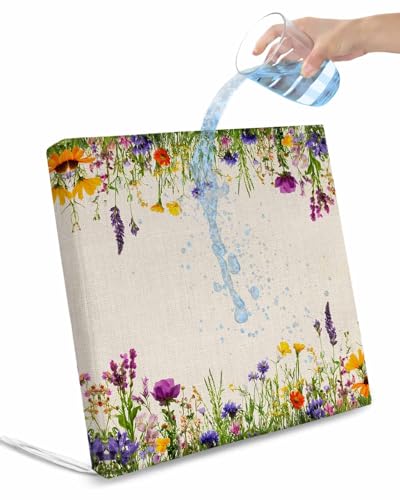 2 Pack Spring Purple Floral Waterproof Cushion Covers with Ties, Outdoor Patio Chaise Lounge Chair Seat Cushion Slip Covers Replacement(Only Cover) Farmhouse Green Botanical 20