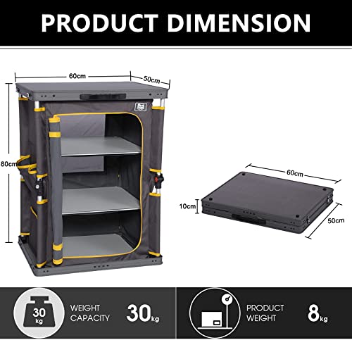 Timber Ridge Camping Cabinet Foldable Camping Folding Cabinet Foldable Kitchen Box Folding Cabinet Portable with Carry Bag - Image 5