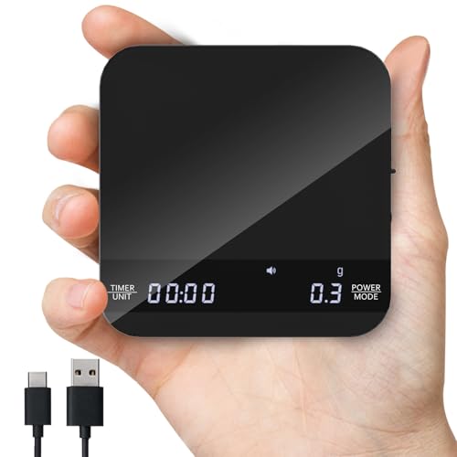 Comparison: Best Scales For Espresso 10 Coffee Scale with Timer, Rechargeable Mini Espresso Scale, 2kg/0.1g Accurate Scale for Espresso and Pour-Over Coffee, Portable Food Scale Digital with Automatic Timing