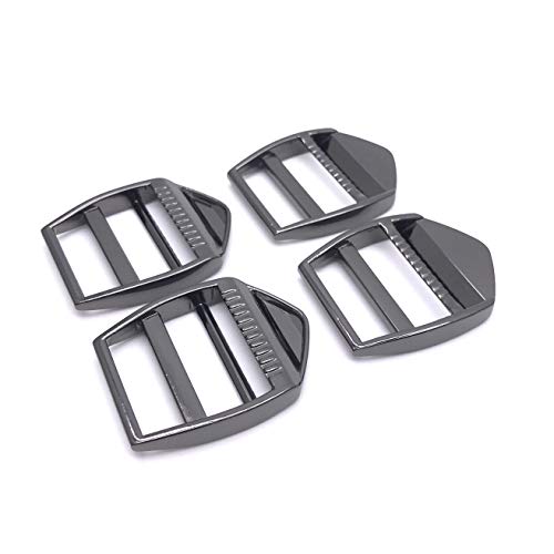 Ladder Lock Slider Buckles 1 inch 12 packs 25mm Strap Buckles Zinc Alloy Tri Glide Adjustable Buckle Slides Rhombus Webbing Strap Release Metal Buckle Fasteners Strap Accessories for Backpack Gunmetal