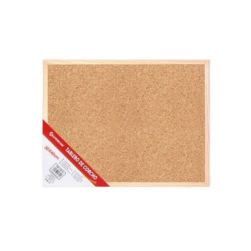 Weida | Tablero de Corcho Natural con Marco de Madera | Ultra Resistente | Ideal para Pared, Oficina o Casa | Tablero de corcho para notas, fotos y dibujos | Fácil de Instalar (40cm.60cm, Centímetros)