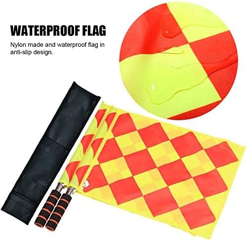 Football Soccer Linesman Referee Flags,Metal Pole Foam Handle with Carrying Tote (Soccer Referee Flags) - Image 3