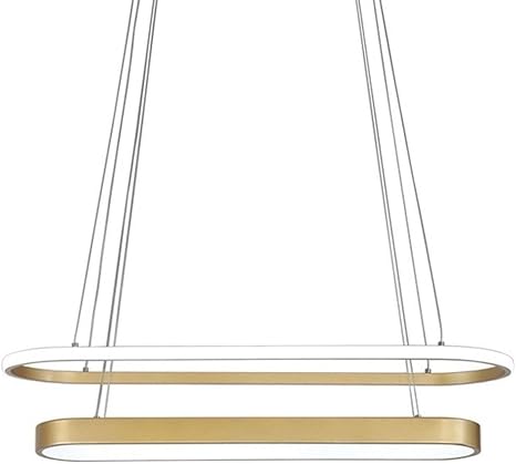 Ellipse Chandelier, Golden Long Dining Pendant Light, Wrought Iron Living Room Bedroom Art Bar Corridor Decoration Hanging Lights 45W (Color : White Light)