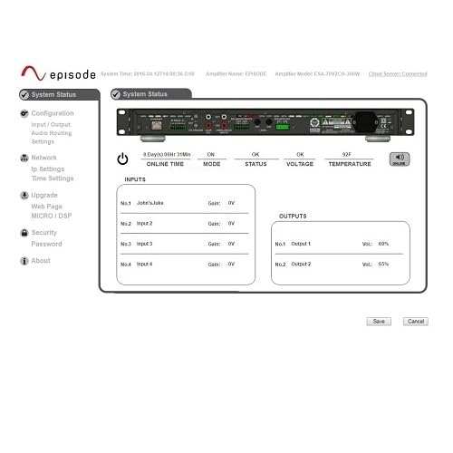ESA-70V2CH-300W 70V IP-Enabled Amplifier, 300W