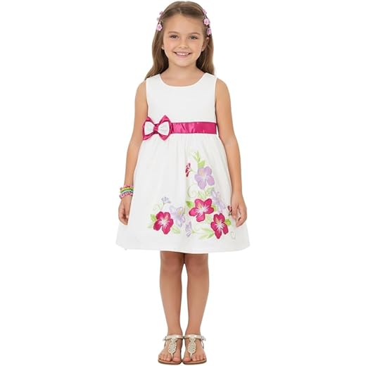 ToBeInStyle Vestido feminino bordado com saia com forro
