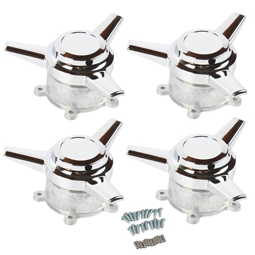1 Set of 4PCS - for are Old TORQ D U.S. MAG 2-1-8 SPACING Spinner Tribar Wheel Rim Center CAPS Zinc Alloy Chrome Lowrider Hubcaps Covers