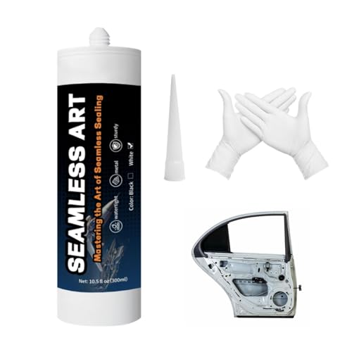 Image of White Professional Automotive Seam Sealer, Polyurethane Seam Sealer Automotive, Suitable for Metal Surfaces Such As Cars and Trucks (10 Oz)