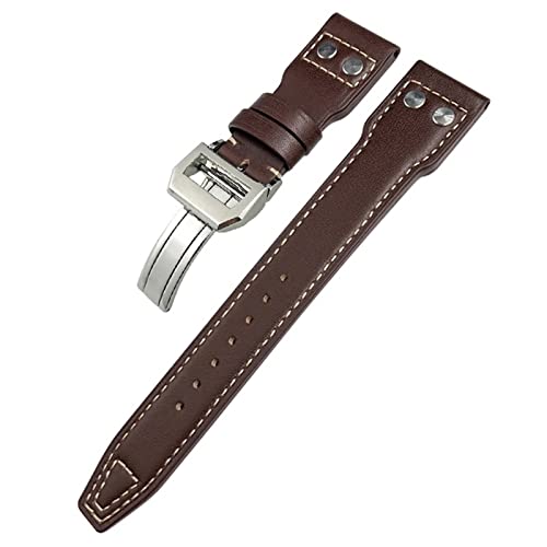 Bracelet en cuir 21mm rivets GUMMMY IWC Big Pilot Top Gun pour un style aviateur chic