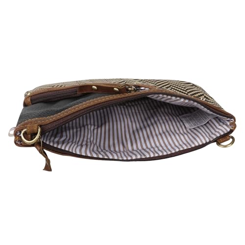 Vaan & Co. Grayson Wide Crossbody Bag – Upcycled Genuine Leather Purse with Top Flap & Tassel2