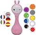 Alilo Smart Bunny (Sonajero Inteligente para Bebés) Multilingual: Español, Inglés, Francés, Alemán, Italiano - Baby Rattle Gift Media Player Shake & Tell - Fuscia