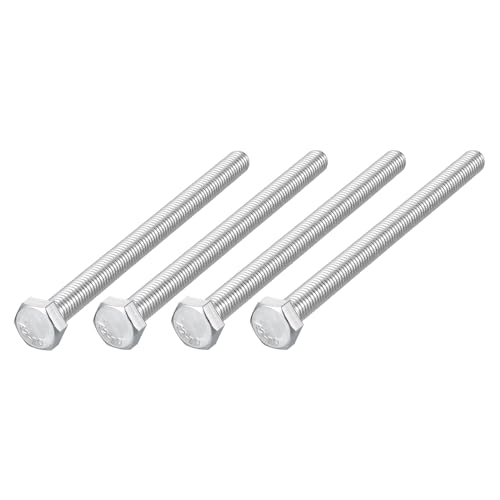 Image of METALLIXITY Hex Bolts (M8-1.25x100mm) 4Pcs, 304 Stainless Steel Coarse Fully Threaded Hex Head Screw Bolt Machine Screws - for Furniture Repair, Silver