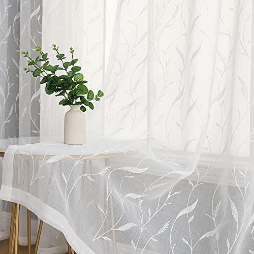 Btfortune CS5 White Sheer Curtains 108 Inches Long thumb #3