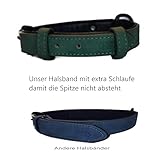 Jacks O Be Hundehalsband Halsband Name Gravur personalisiert Haustier Hund Katze Leder (Grün, M)
