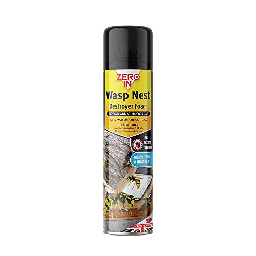 Zero In Wasp Nest Killer Foam (Indoor and Outdoor Treatment for Wasps Nests, Sufficient for 2-3 Applications, Suitable for Home and Garden use), 300 ml