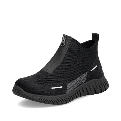 Rieker Damen Ankle Boots M5351, Frauen Stiefeletten, lose Einlage,uebergangsstiefel,knöchelhoch,reißverschluss,Stiefel,schwarz (00),40 EU / 6.5 UK