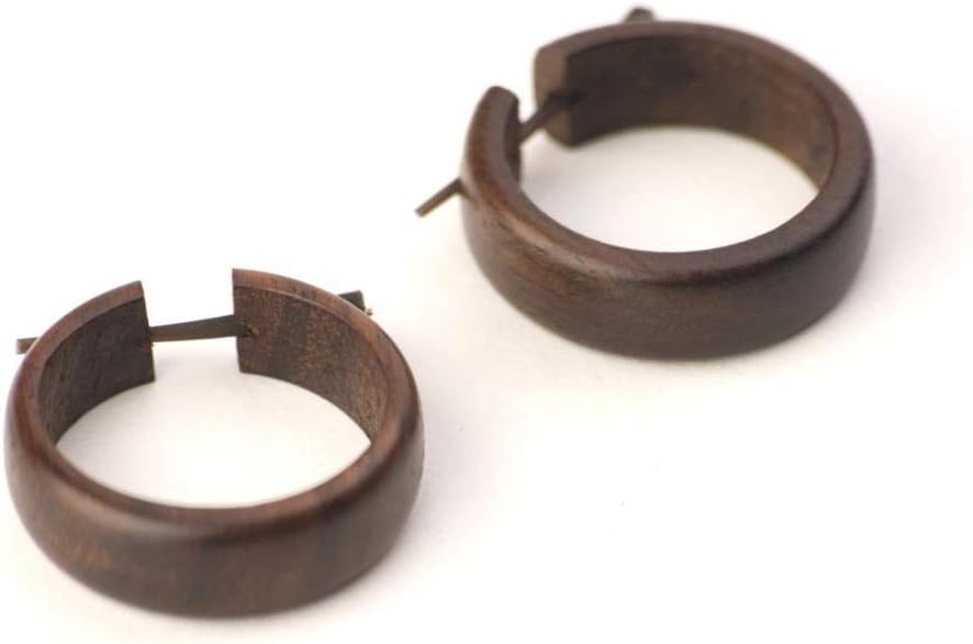 81stgeneration Women's Wood Brown Handmade Round Tribal Round Dangle Earrings