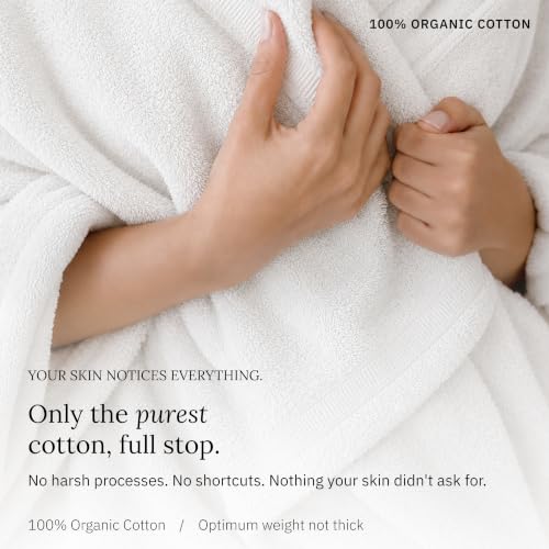 California Design Den Organic Cotton Bathroom Towel Set of 6, Soft Blue - image 6