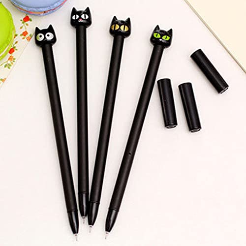 kdjsic 4 stuks / pak cartoon kittens zwarte gelpen navulbare rollerpen Halloween / Kerstmis party supplies cadeau voor… - Afbeelding 7