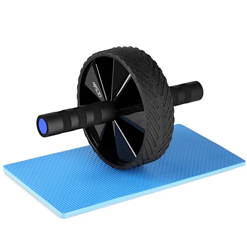 4FIZJO Bauchroller, Bauchtrainer Ab Roller, Bewegungsrad Ab Wheel PRO, Bauchmuskeltraining für Männer und Frauen, Heimtraining & Fitness, Fitnessgerät, schwarz-blau
