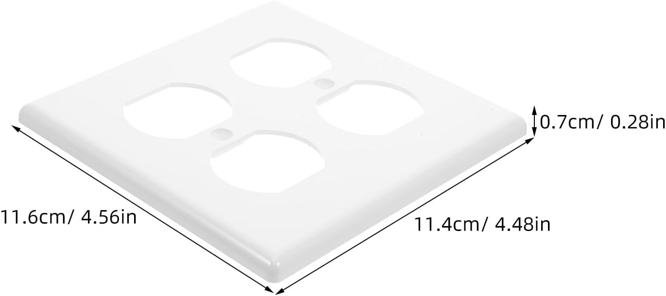 GLEAVI 4pcs White Wall Plate Cover Set for 4-gang Light Switch and Electrical Outlet, Sturdy Electrical Box Faceplate for Home Wall Switches and Receptacles