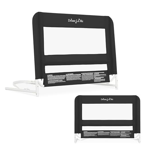 Dream On Me Mesh Security Rail / Twin Size Bed Security Rail / Safe Security Rail, Black