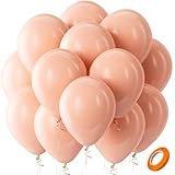 Bezente Pastel Orange Latex Party Balloons - 100 Pack 12 inch Round Helium Light Orange Peach Balloons for Bridal Shower Wedding Birthday Party Decorations