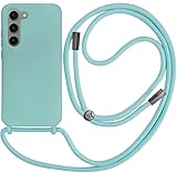 Funda Compatible con Samsung Galaxy S23+ / S 23 Plus + 6,6" Premium Carcasa con Cuerda de Colgar Candy con Colgante Cordón Suave y Duradera (Verde Turquesa)