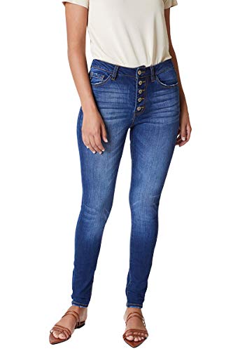 Kan Can Women's High Rise Curvy Button Fly Super Skinny Jeans - KC7114